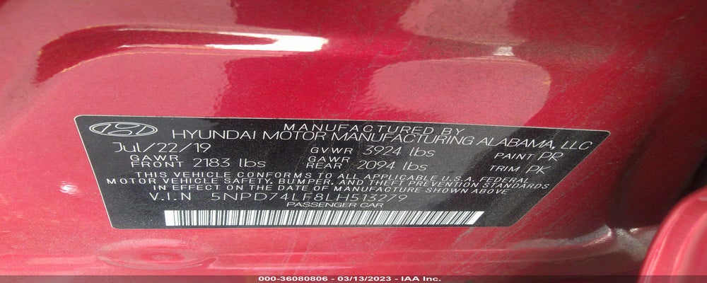 5NPD74LF8LH513279 2020 HYUNDAI ELANTRA photo no. 9