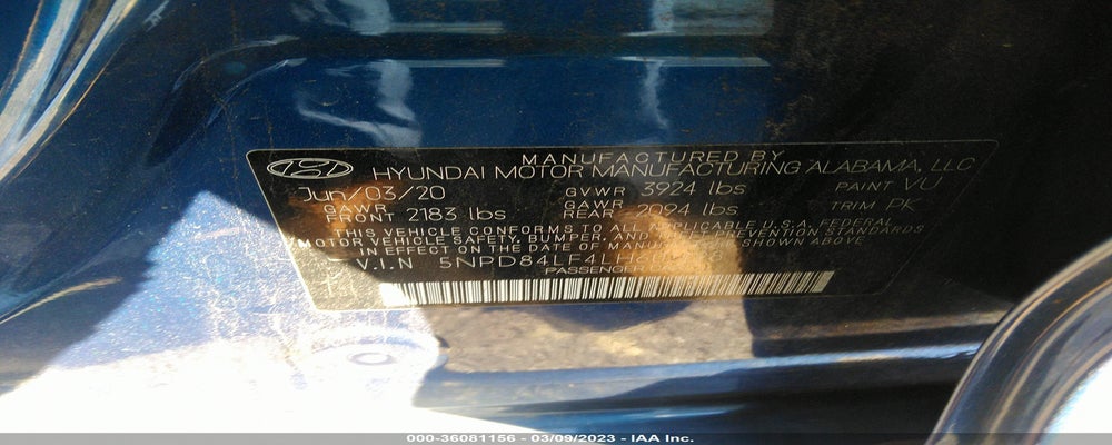 5NPD84LF4LH601498 2020 HYUNDAI ELANTRA photo no. 9