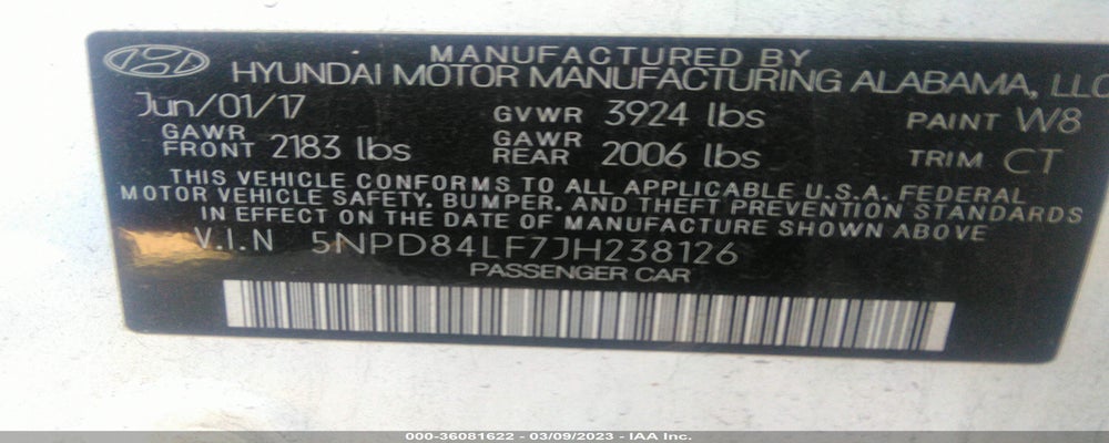 5NPD84LF7JH238126 2018 HYUNDAI ELANTRA photo no. 9