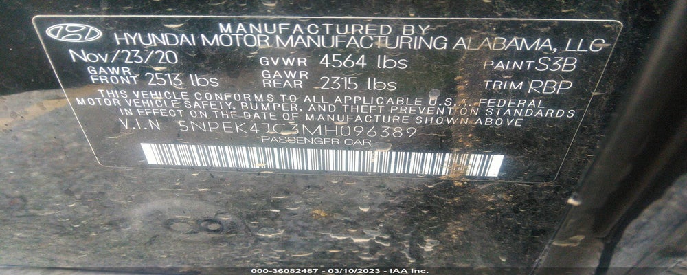 5NPEK4JC3MH096389 2021 HYUNDAI SONATA photo no. 9