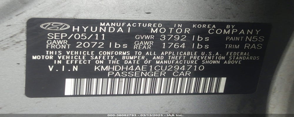 KMHDH4AE1CU294710 2012 HYUNDAI ELANTRA photo no. 9