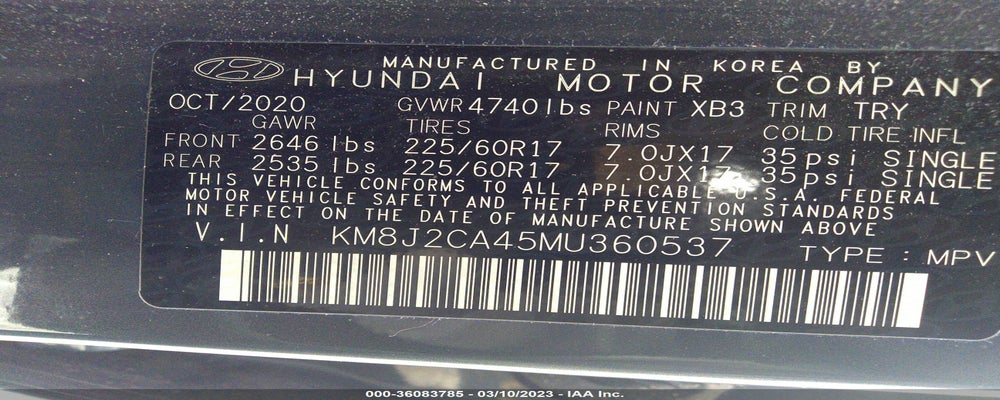 KM8J2CA45MU360537 2021 HYUNDAI TUCSON photo no. 9