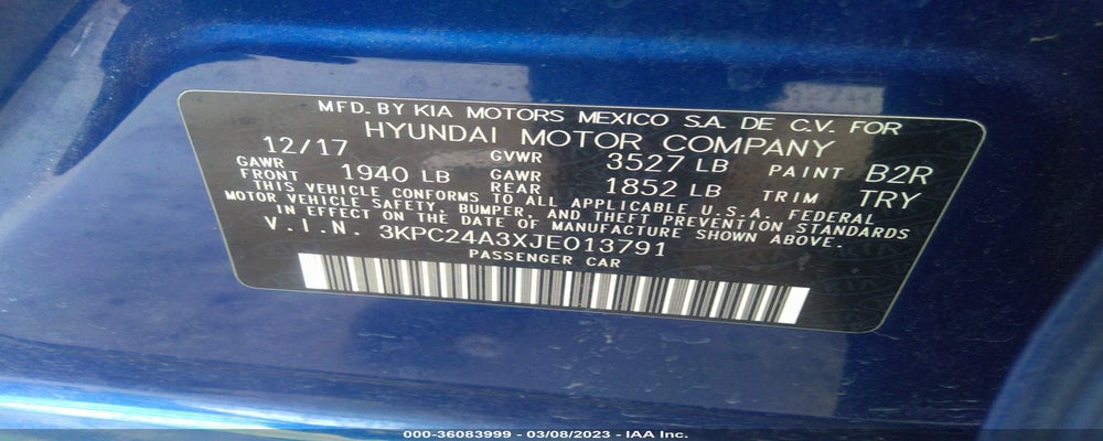 3KPC24A3XJE013791 2018 HYUNDAI ACCENT photo no. 9