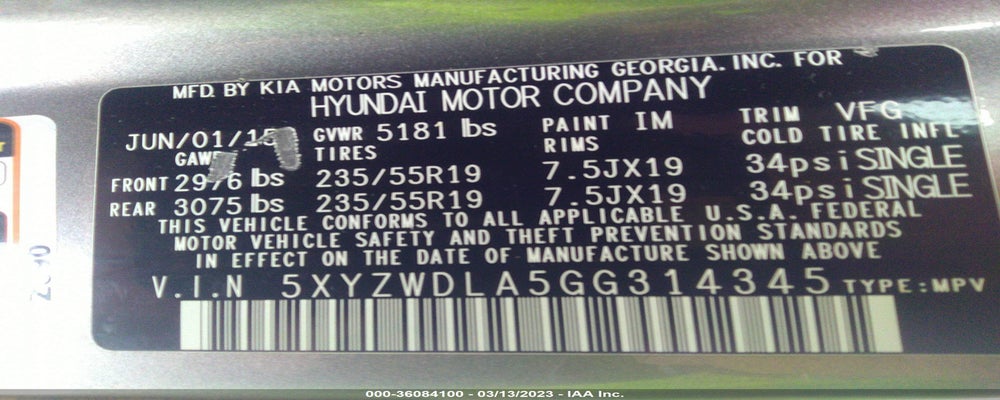 5XYZWDLA5GG314345 2016 HYUNDAI SANTA FE SPORT photo no. 9