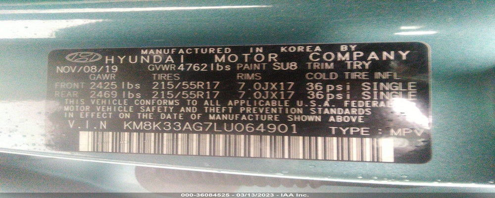 KM8K33AG7LU064901 2020 HYUNDAI KONA EV photo no. 9