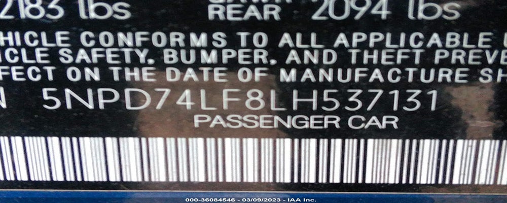 5NPD74LF8LH537131 2020 HYUNDAI ELANTRA photo no. 9