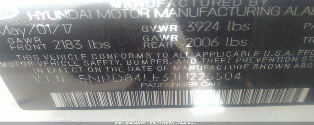 5NPD84LF3JH225504 2018 HYUNDAI ELANTRA photo no. 9