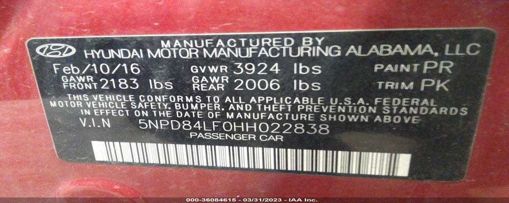 5NPD84LF0HH022838 2017 HYUNDAI ELANTRA photo no. 9