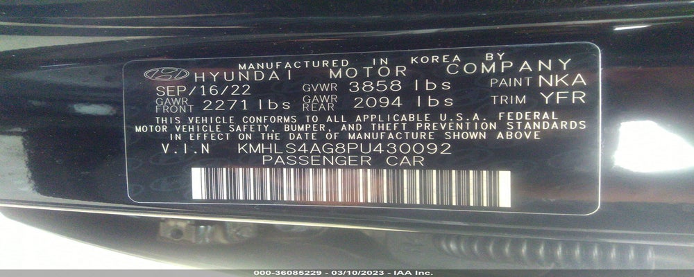 KMHLS4AG8PU430092 2023 HYUNDAI ELANTRA photo no. 9