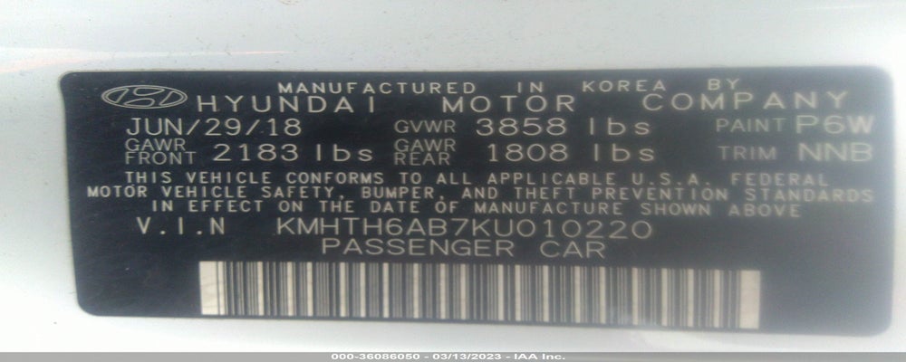 KMHTH6AB7KU010220 2019 HYUNDAI VELOSTER photo no. 9