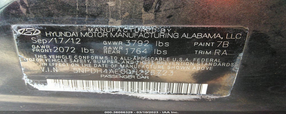 5NPDH4AE0DH226723 2013 HYUNDAI ELANTRA photo no. 9