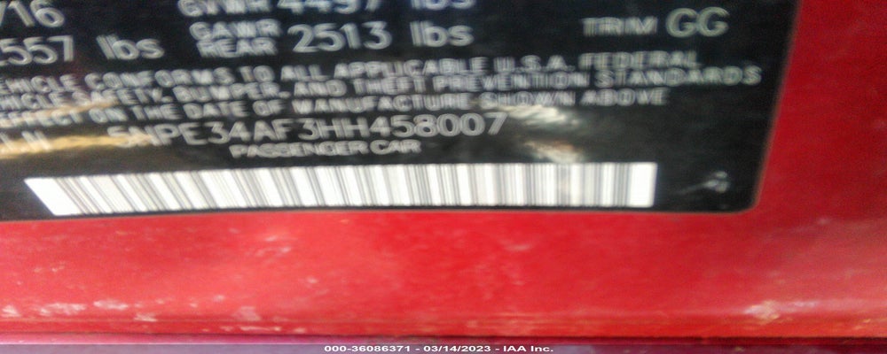 5NPE34AF3HH458007 2017 HYUNDAI SONATA photo no. 9