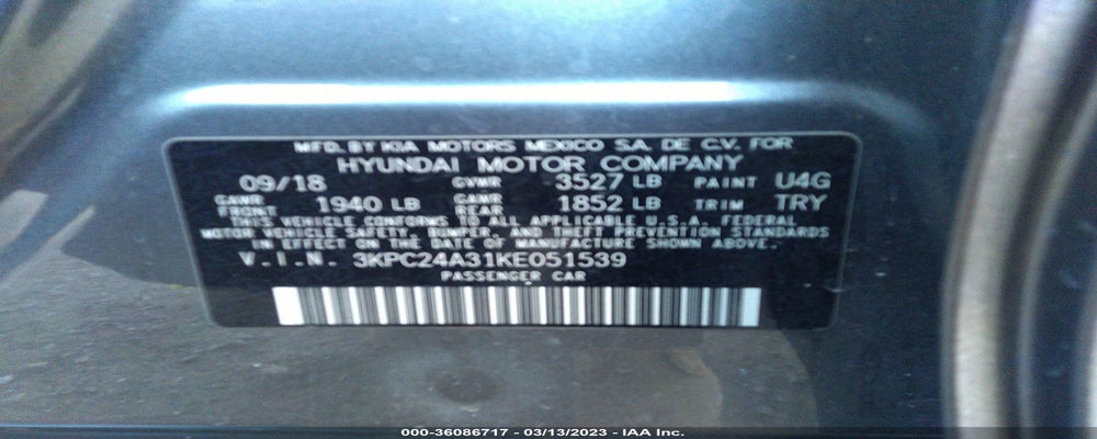 3KPC24A31KE051539 2019 HYUNDAI ACCENT photo no. 9