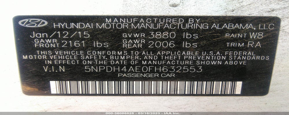5NPDH4AE0FH632553 2015 HYUNDAI ELANTRA photo no. 9