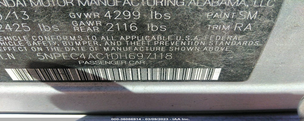 5NPEC4AC1DH697118 2013 HYUNDAI SONATA photo no. 9