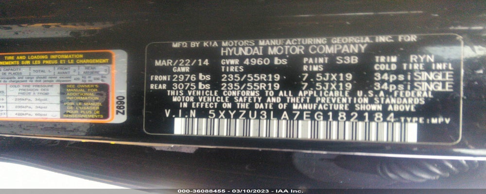 5XYZU3LA7EG182184 2014 HYUNDAI SANTA FE SPORT photo no. 9