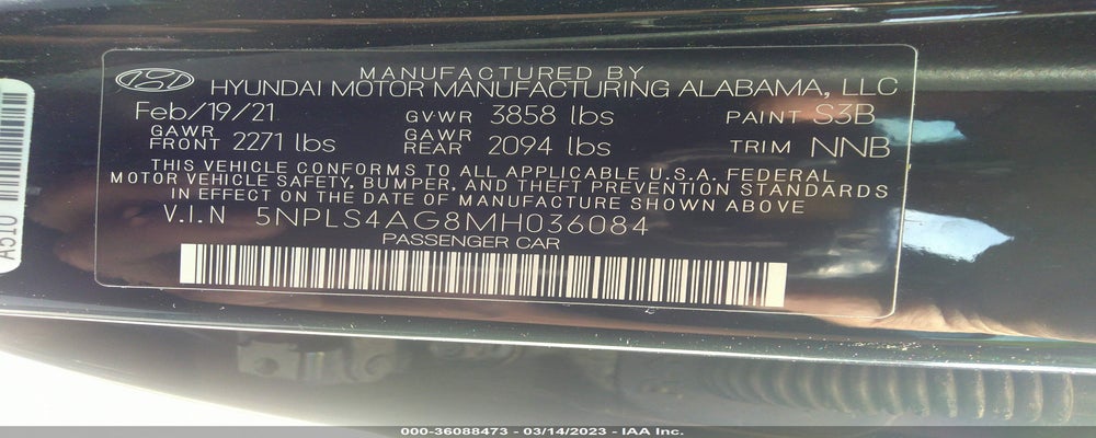 5NPLS4AG8MH036084 2021 HYUNDAI ELANTRA photo no. 9
