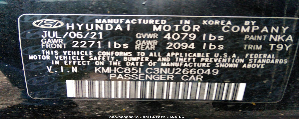 KMHC85LC3NU266049 2022 HYUNDAI IONIQ HYBRID photo no. 9