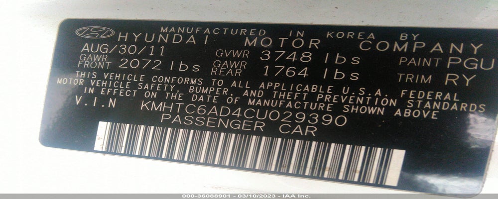 KMHTC6AD4CU029390 2012 HYUNDAI VELOSTER photo no. 9