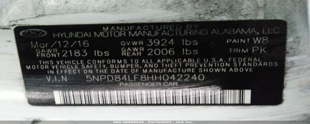 5NPD84LF8HH042240 2017 HYUNDAI ELANTRA photo no. 9