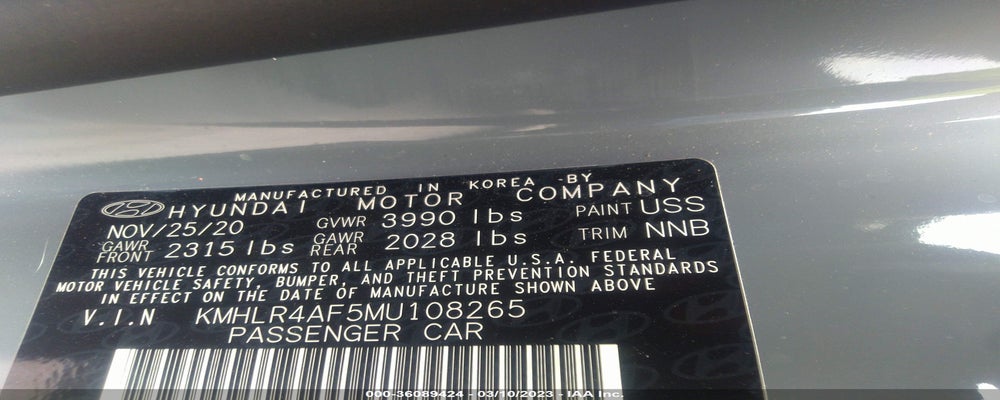 KMHLR4AF5MU108265 2021 HYUNDAI ELANTRA photo no. 9