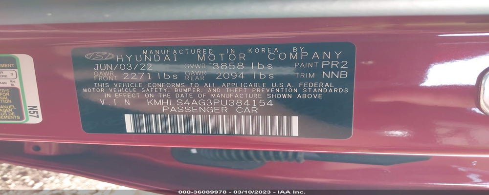 KMHLS4AG3PU384154 2023 HYUNDAI ELANTRA photo no. 9