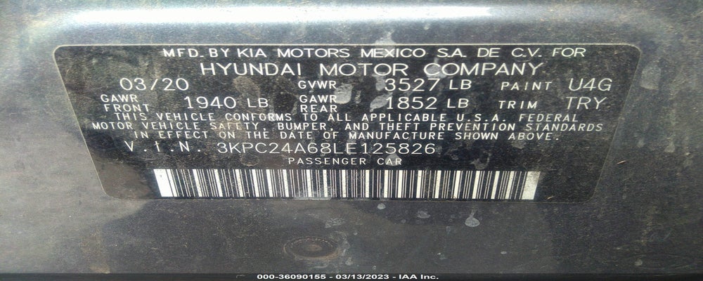 3KPC24A68LE125826 2020 HYUNDAI ACCENT photo no. 9
