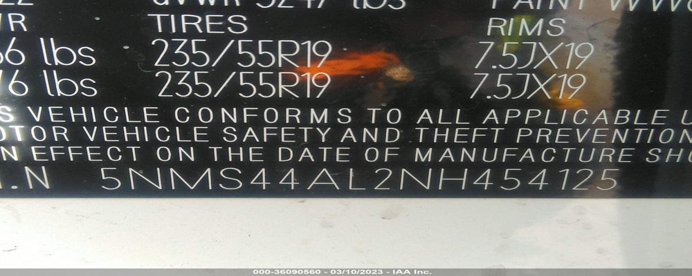 5NMS44AL2NH454125 2022 HYUNDAI SANTA FE photo no. 9