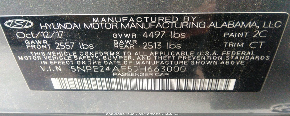 5NPE24AF5JH663000 2018 HYUNDAI SONATA photo no. 9