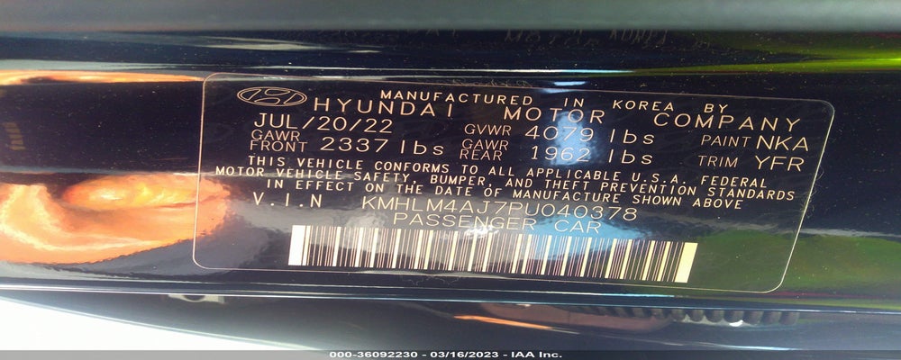 KMHLM4AJ7PU040378 2023 HYUNDAI ELANTRA HYBRID photo no. 9
