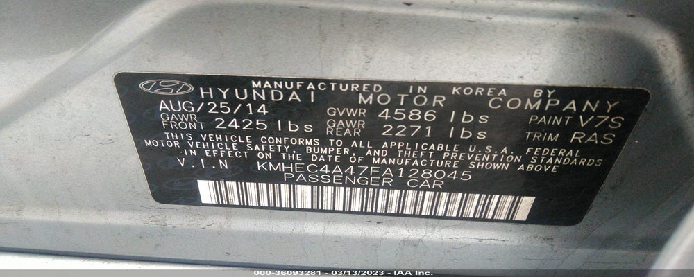 KMHEC4A47FA128045 2015 HYUNDAI SONATA HYBRID photo no. 9