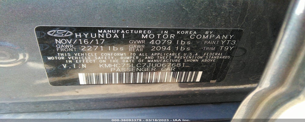 KMHC75LC7JU067681 2018 HYUNDAI IONIQ HYBRID photo no. 9