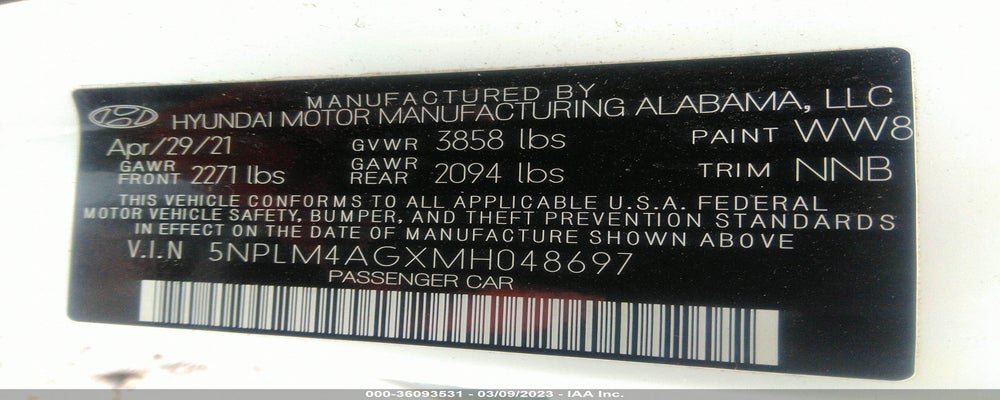 5NPLM4AGXMH048697 2021 HYUNDAI ELANTRA photo no. 9