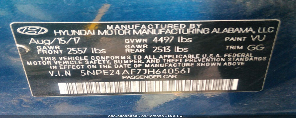 5NPE24AF7JH640561 2018 HYUNDAI SONATA photo no. 9