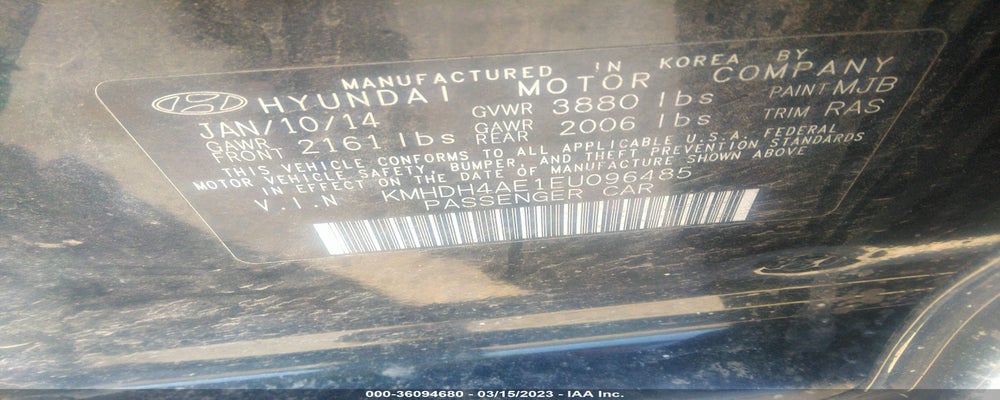 KMHDH4AE1EU096485 2014 HYUNDAI ELANTRA photo no. 9