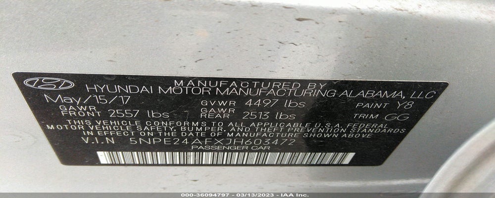 5NPE24AFXJH603472 2018 HYUNDAI SONATA photo no. 9