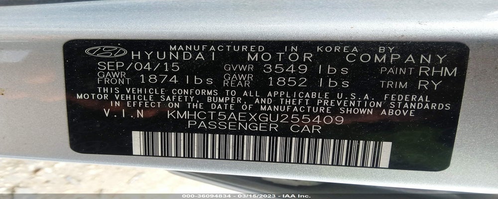 KMHCT5AEXGU255409 2016 HYUNDAI ACCENT photo no. 9