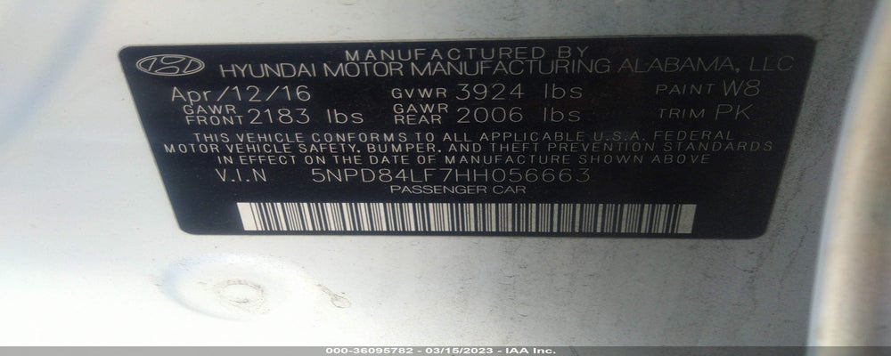 5NPD84LF7HH056663 2017 HYUNDAI ELANTRA photo no. 9