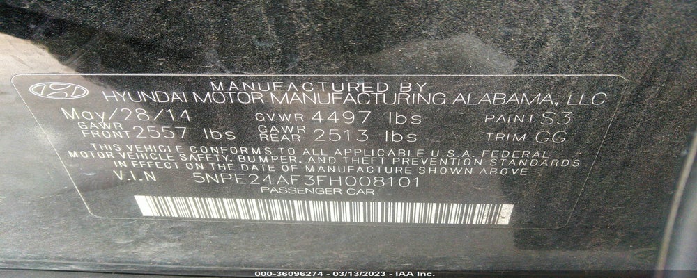 5NPE24AF3FH008101 2015 HYUNDAI SONATA photo no. 9