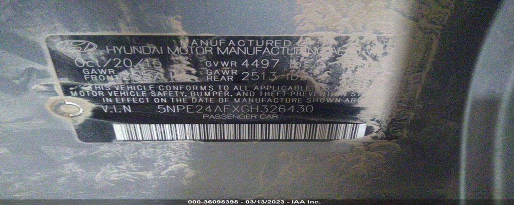 5NPE24AFXGH326430 2016 HYUNDAI SONATA photo no. 9