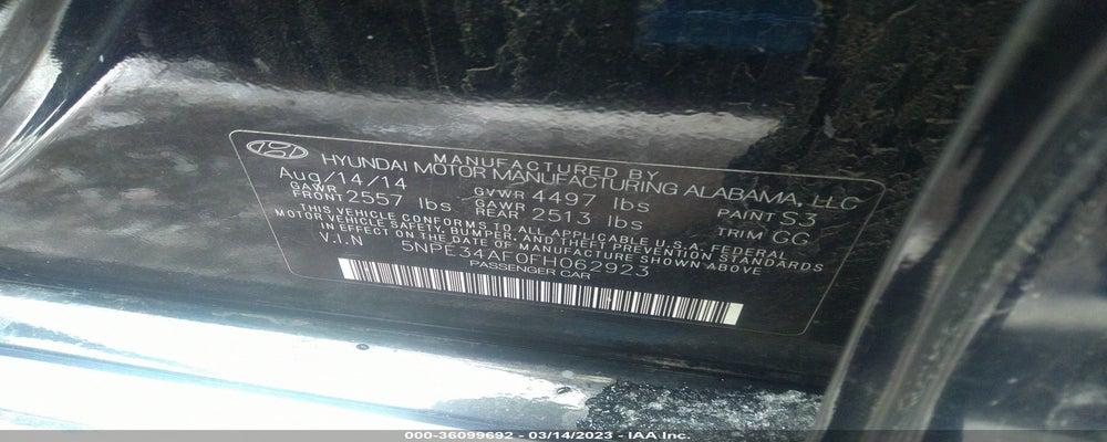 5NPE34AF0FH062923 2015 HYUNDAI SONATA photo no. 9