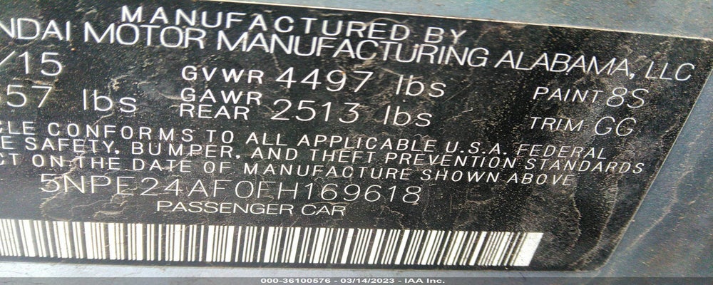 5NPE24AF0FH169618 2015 HYUNDAI SONATA photo no. 9