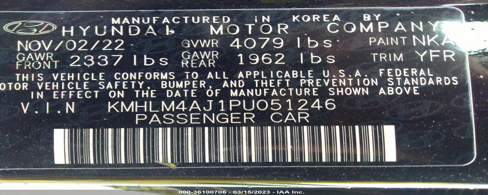 KMHLM4AJ1PU051246 2023 HYUNDAI ELANTRA HYBRID photo no. 9