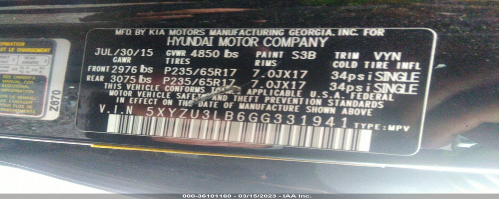 5XYZU3LB6GG331941 2016 HYUNDAI SANTA FE SPORT photo no. 9