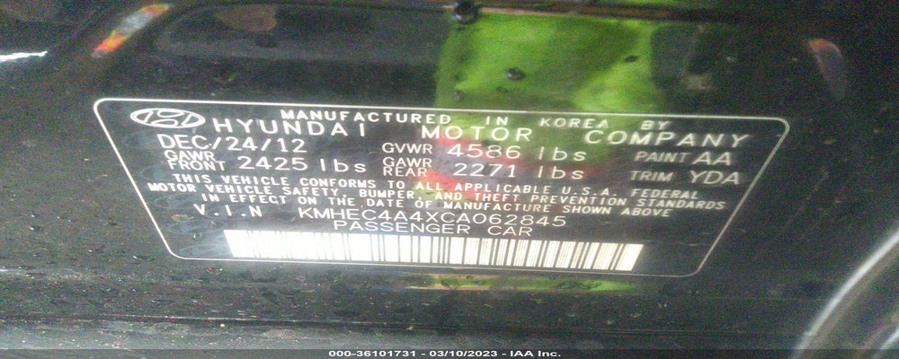 KMHEC4A4XCA062845 2012 HYUNDAI SONATA photo no. 9