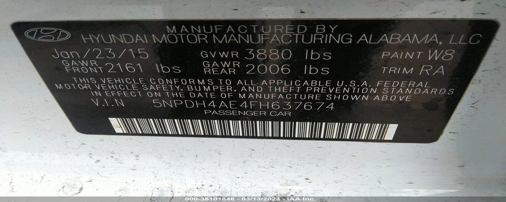 5NPDH4AE4FH637674 2015 HYUNDAI ELANTRA photo no. 9