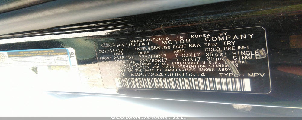 KM8J23A47JU615314 2018 HYUNDAI TUCSON photo no. 9