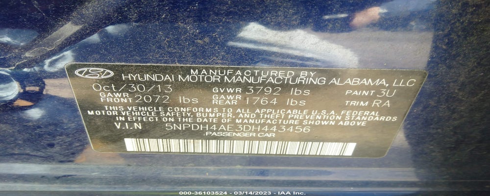 5NPDH4AE3DH443456 2013 HYUNDAI ELANTRA photo no. 9