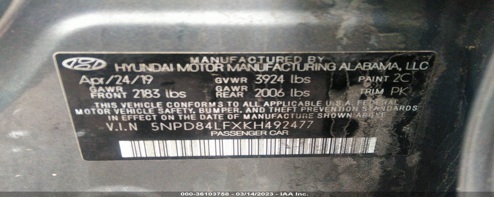 5NPD84LFXKH492477 2019 HYUNDAI ELANTRA photo no. 9