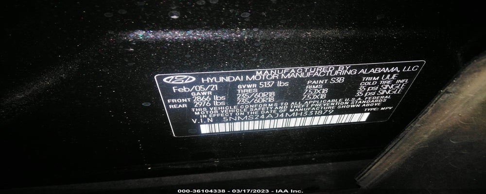 5NMS24AJ4MH331879 2021 HYUNDAI SANTA FE photo no. 9